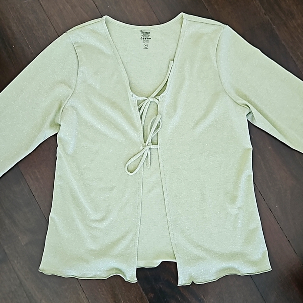 BRAND NEW MONTCE GLITTER SHIMMER COVER UP TOP BLOUSE SHIRT SZ M $125